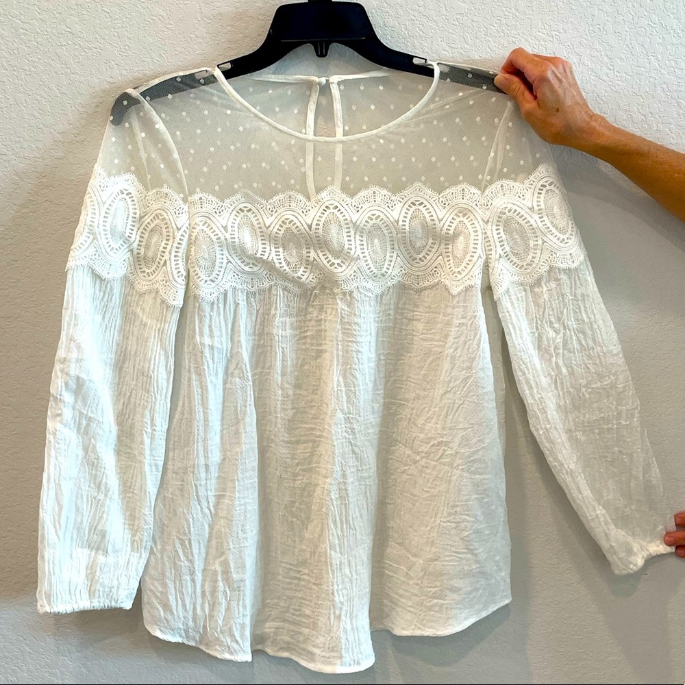 Polka Dot Lace Blouse